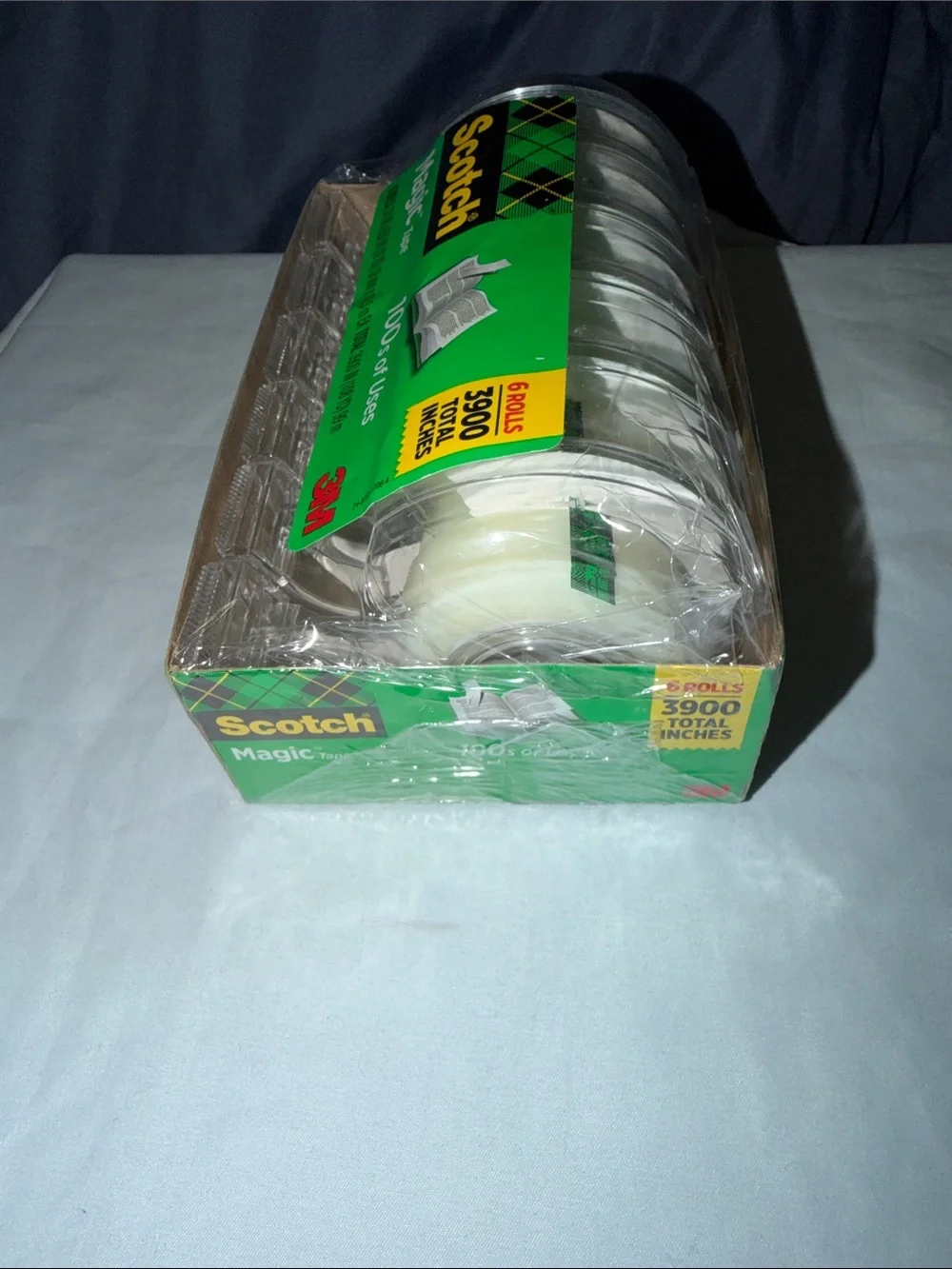 Scotch Magic Tape Dispensers 6-Pack — Clear Dispensers with Green Label